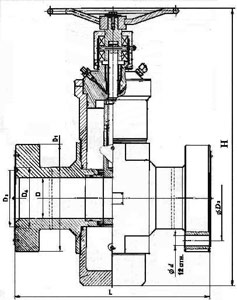 Рис.1. Схема задвижки перфорационной ЗП-130, ЗП-150